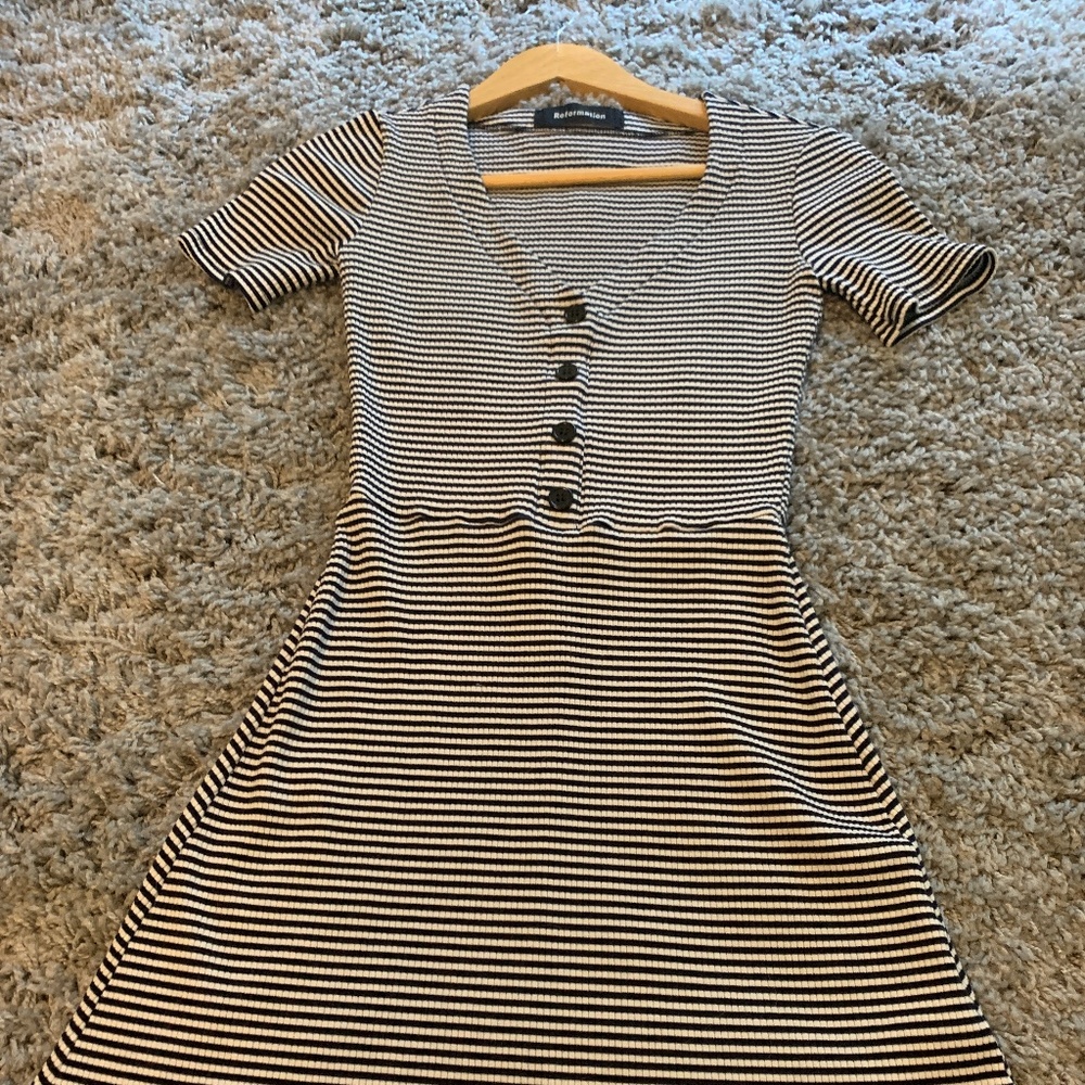 Reformation Striped Mini Dress XS